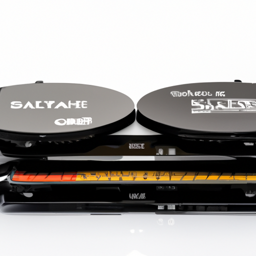 A balanced scale with the gigabyte ssd on one side and other brand ssds on the opposing side