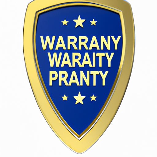 A certificate of warranty or shield emblem signifying customer support and trust