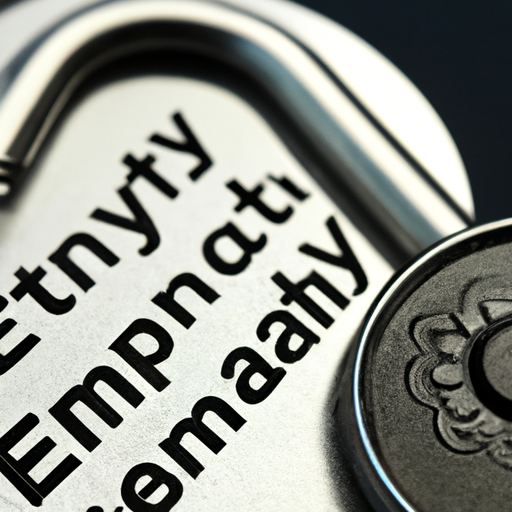 A close-up of a lock indicating data encryption and a badge symbolizing warranty and reliability