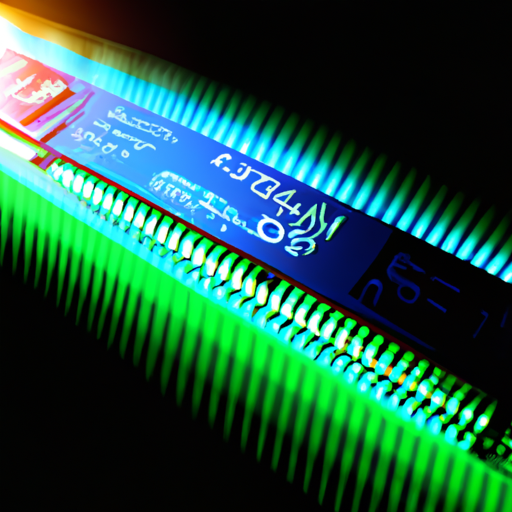 A close-up of a sodimm ram module with glowing edges to symbolize high speed