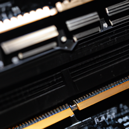 A close-up of the corsair vengeance ddr5 memory module with a focus on its sleek black heatspreader and circuitry