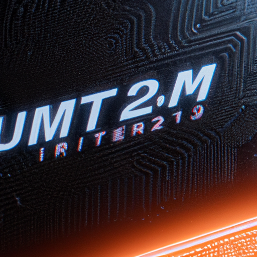 A close-up of the m2 ultra chipset with a glowing outline to emphasize its new arrival