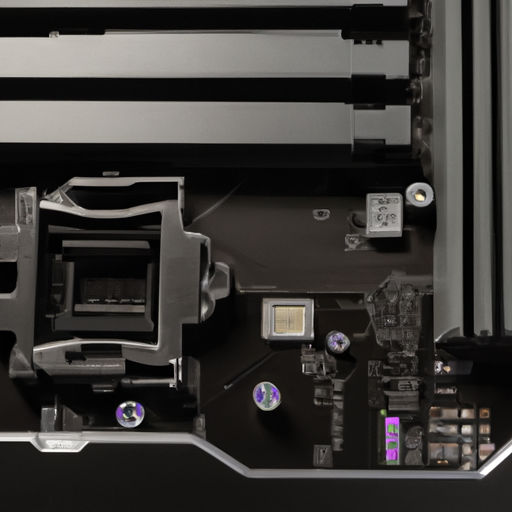 A computer motherboard with an m.2 slot occupied by the intel ssd while other slots remain open for expansion