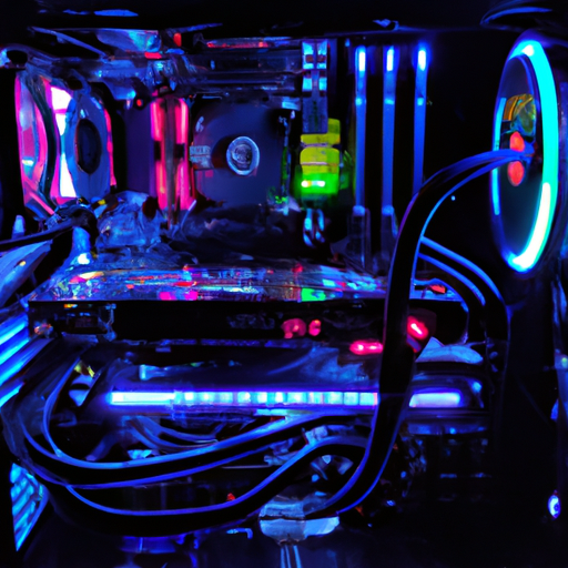 A motherboard actively running a high-end game with all the rgb lights on