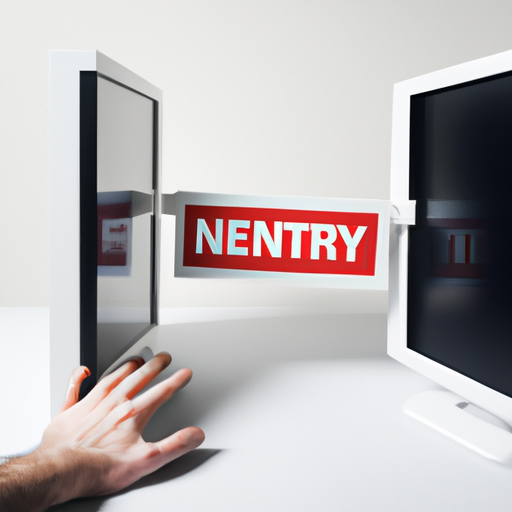 A pair of hands opening up a desktop pc juxtaposed with a no entry sign over computer parts