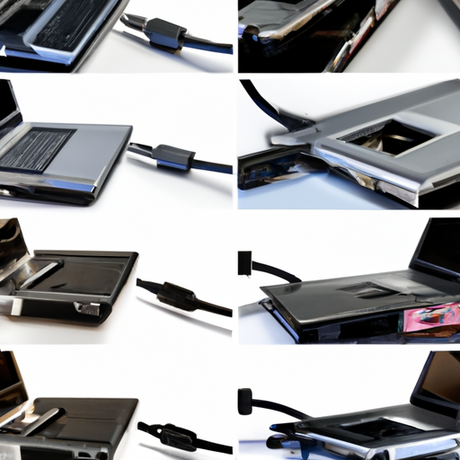 A photo collage of different egpus laptops and connection ports