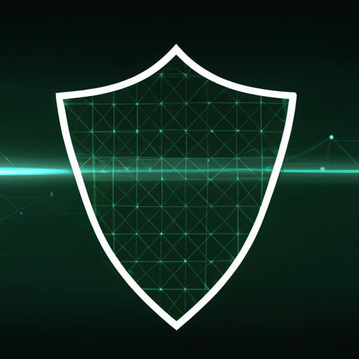 A shield symbol overlaying a digital web to represent network security
