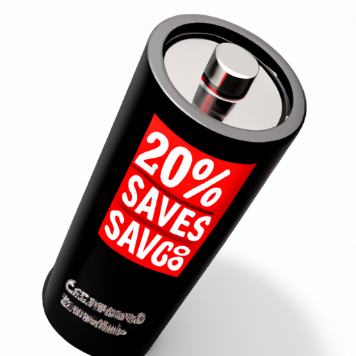 A symbolic image of a battery with a gauge showing 20% savings