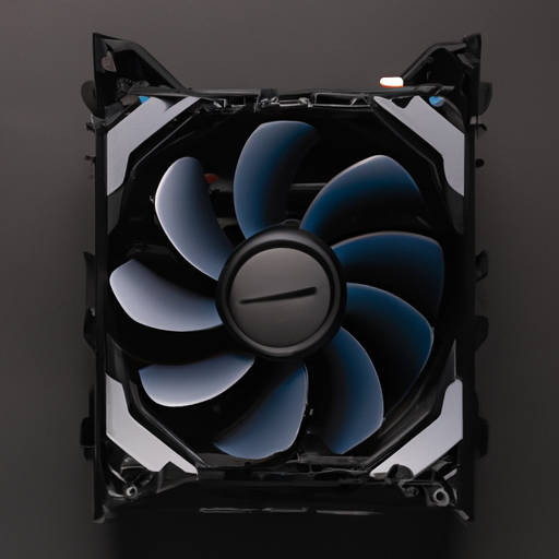 A top-down view of the corsair h100x rgb elite cooler with a focus on the pump head and the attached fans