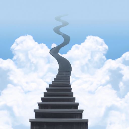 An endless staircase leading to the clouds showcasing an infinite ascent