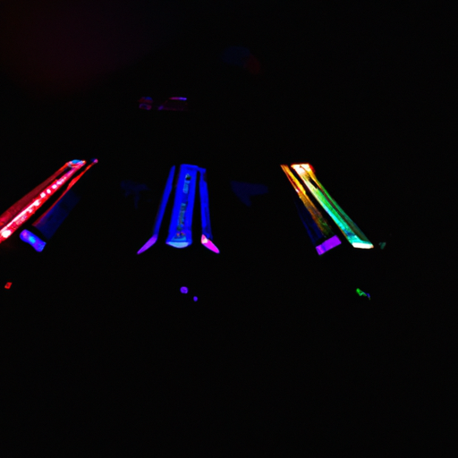 An image capturing the vivid rgb lighting effects of the trident z5 rgb modules in a dark setting to highlight the customizable light bar