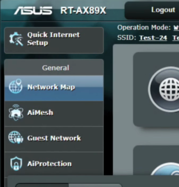 Asus rt ax89x wifi 6 router interface