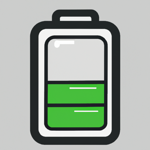 Battery icon with graphics indicating the improved battery life