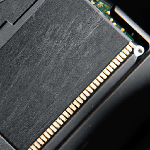 Close-up shot of the ssd focusing on the texture and materials of the casing