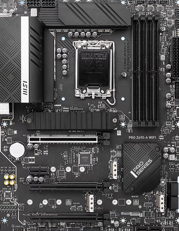 Msi pro z690 a ddr4 motherboard front