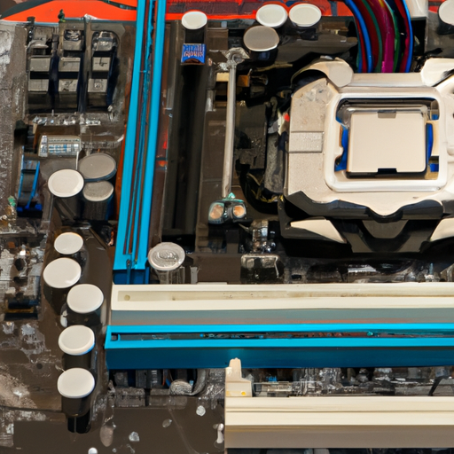The motherboard with a close-up on the vrm heat-pipes and thermal pads